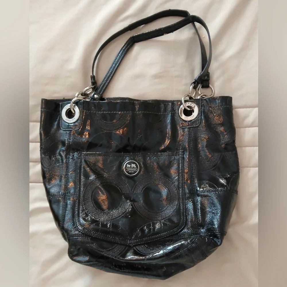 Coach Black Embossed Women's Tote Bag